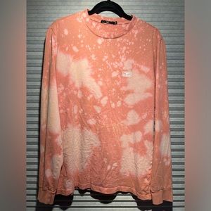 Obey long sleeve t-shirt Size small Orange/peach tie-dye Vintage stitch